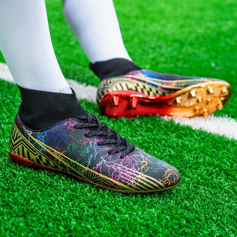 Soccer Shoes Society Men's Football Boots Grass Anti-Slip Outdoor Training Cleats Futsal Sneakers Children Sports Footwear