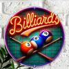 Neon Sign Billiard Balls Wall Art Metal Tin Sign Waterproof Decor For Home Bar Garage