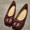 Escarpins plissés de créateur à bout fendu pour femmes, confortables en cuir souple, à talons bas de 3,5 cm, ballerines décontractées Tabi, chaussures mocassins