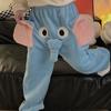 Elephant Pajamas Flannel Sleepwear Pants With Big Nose And Ears Cute Animal Coral Velvet Trousers Homewear For Autumn Winter