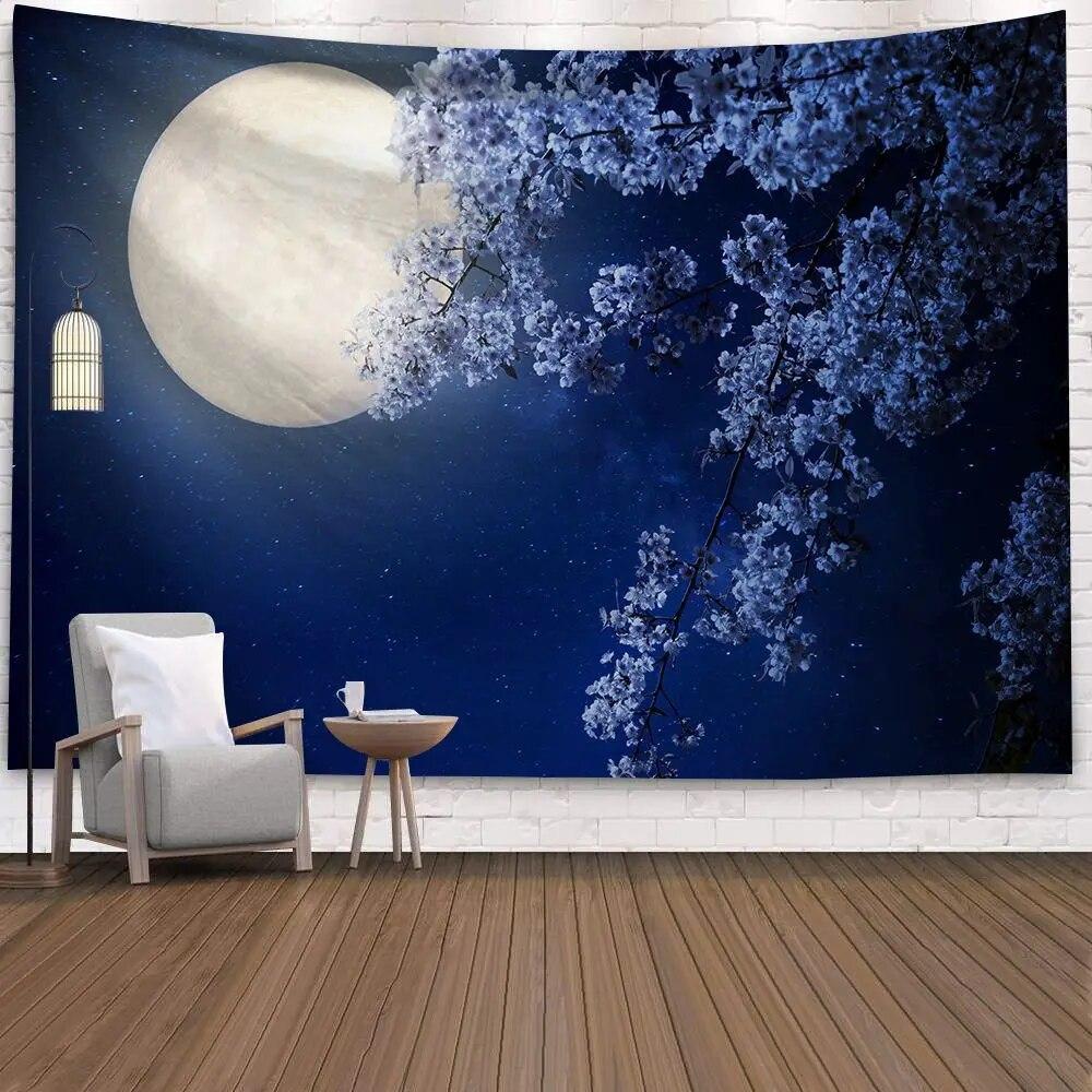 Starry Universe Fluorescent Tapestry Colorful UV Reactive  Home Decor
