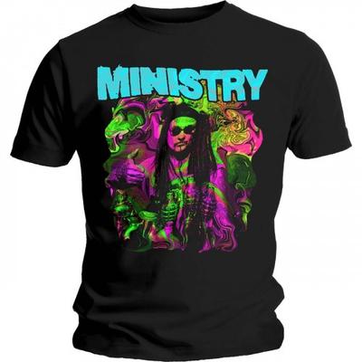 Ministerstwo Unisex Koszulka Bawełniana z Nadrukiem z Tyłu Trippy Al dla Dorosłych