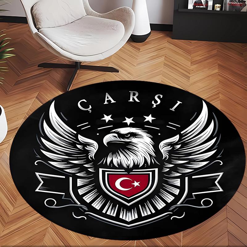 Bjk Fc (1) Round Office Rug Decorative Floor Rug for Office Bedroom Living Room and Home Space