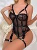 Sexy lingerie European and American popular women's adult one-piece perspective pajamas