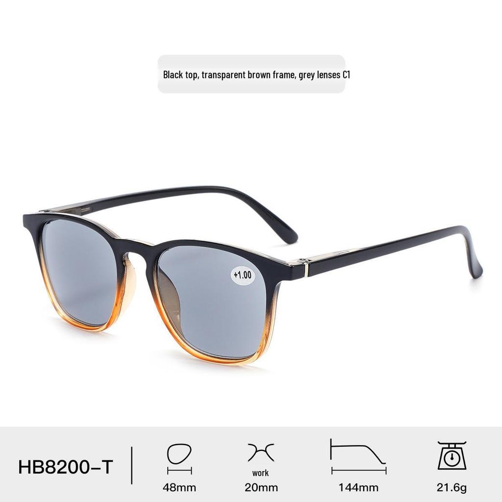 B8200-T HD Okulary do czytania z filtrem UV i zausznikami na sprężynkach - Stylowe okulary przeciwsłoneczne