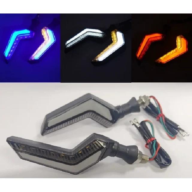 LED Motorcycle Turn Signal Light Lamp Motocross Flasher Blinker Indicators Essential Motorcycle Lighting Systems синий
