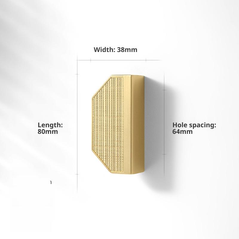 Modern Minimalist Kitchen Cupboard Handles Solid Zinc Alloy Vintage Wardrobe Door Pulls Brushed Brass Finish Furniture Hardware