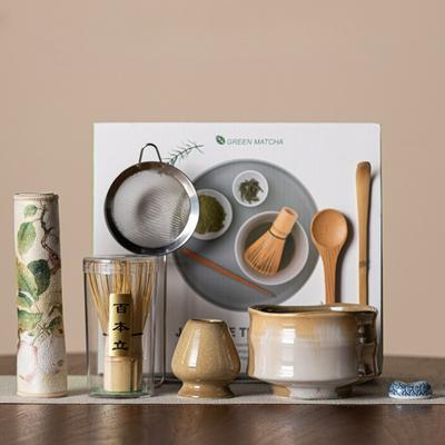 Ceramic Matcha Set Teaware Japanese Vintage Ceremony Bamboo Chasen Tea Tool Matcha Bowl Tea Brush Tea Set Gift Box 2025 New