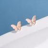 New Fashionable Simple Cute Pink Butterfly 925 Sterling Silver Personality Compact Earrings  E111