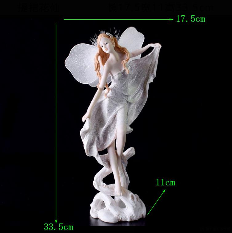 Europe Flower Fairy Beauty Angel Figurines Decoration Resin Home Crafts Desktop Cute Ornament Birthday Wedding Gift Accessories