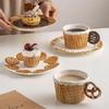 Cute Korean-Style Ceramic Mug & Cookie Series Tableware Set: Coffee Cup, Breakfast & Dinner Plates, Dessert Plate