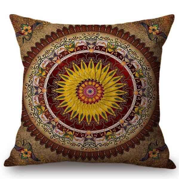 Florals Beautiful Leaf Floral Mandala Waves Stripe Paisley Geometry Prints Cotton Linen Cushion Cover Sofa Throw Pillow Case