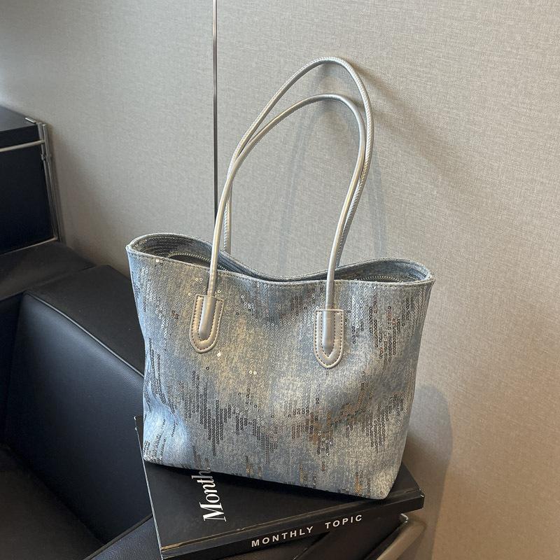 

Fashion large-capacity tote bag women s new simple casual shoulder bag denim women s bag
