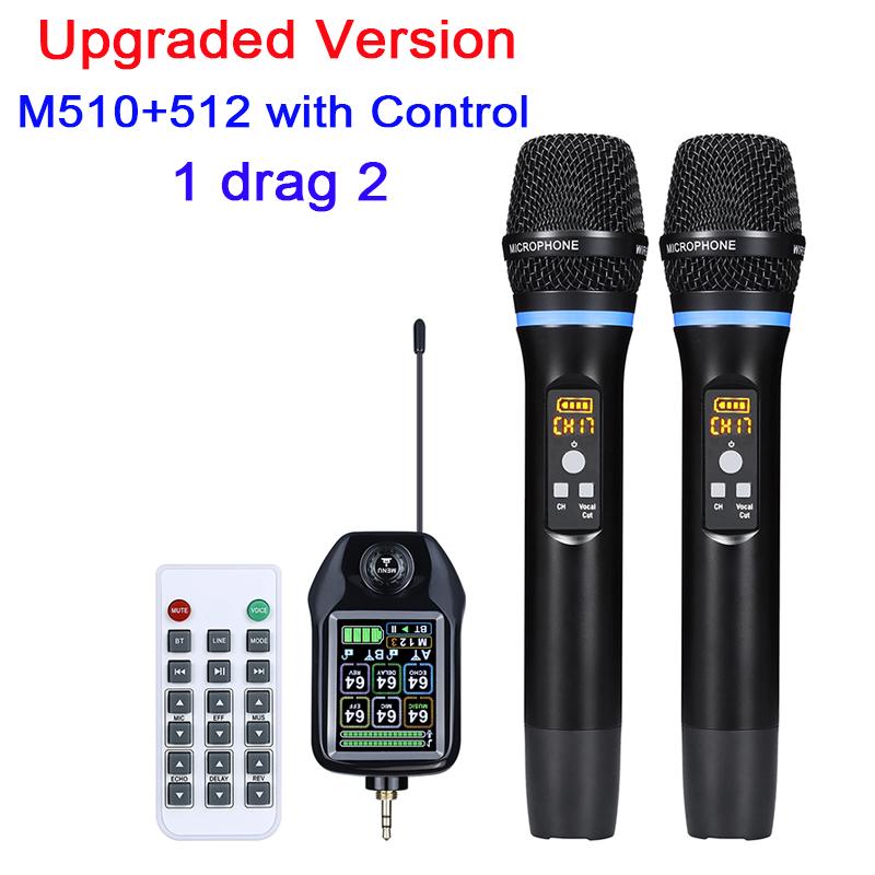 Anti-feedback Professional Intelligent Wireless Bluetooth Microphone Set with DSP Anti-Howling Reverb for Performances KTV