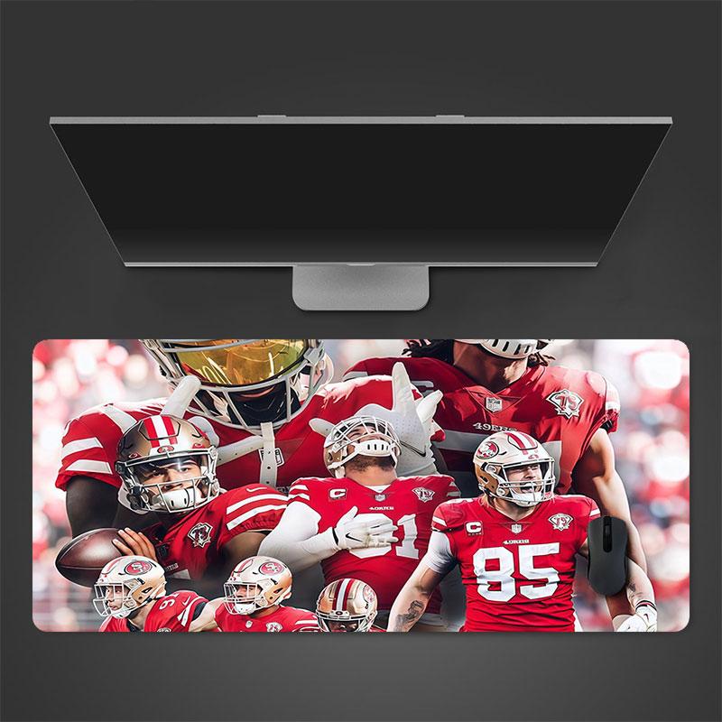 SF 49ers Players Mouse Pad, Large Gaming Desk Mat, Non-slip XXL Mousepad for Laptop & Tablet, Mini PC Playmat with Stitched Edges