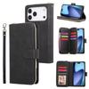 Apple 17 Pro Max Nine-Card Zipper Protective Leather Case for iPhone Air/16E