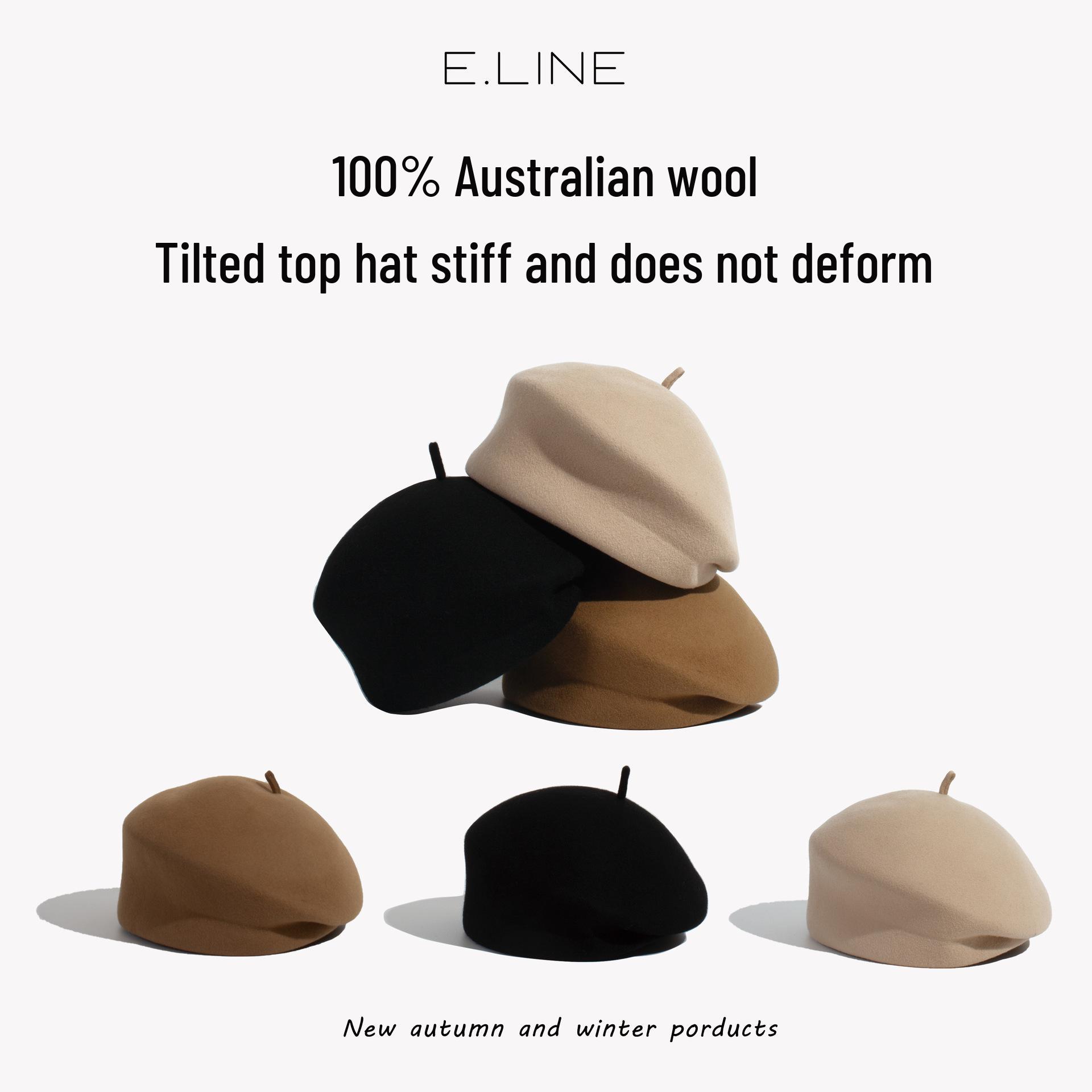 

Women s Wool Beret - Solid Color Retro Socialite Style for Autumn/Winter One Size брудно-білий