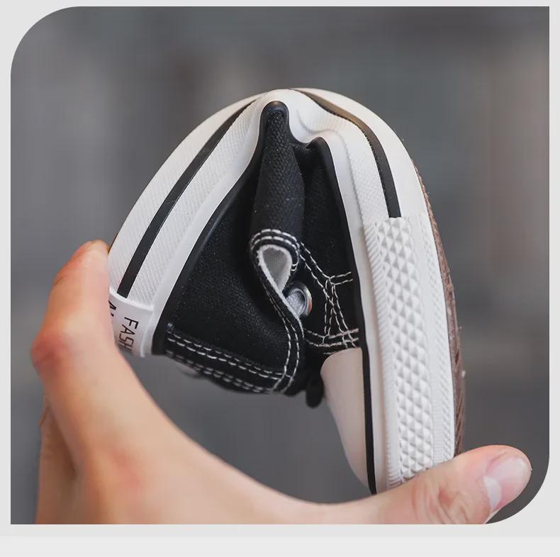 2023 Weiße Canvas-Klettschuhe für Jungen und Mädchen – Trendy Student Board Sneakers