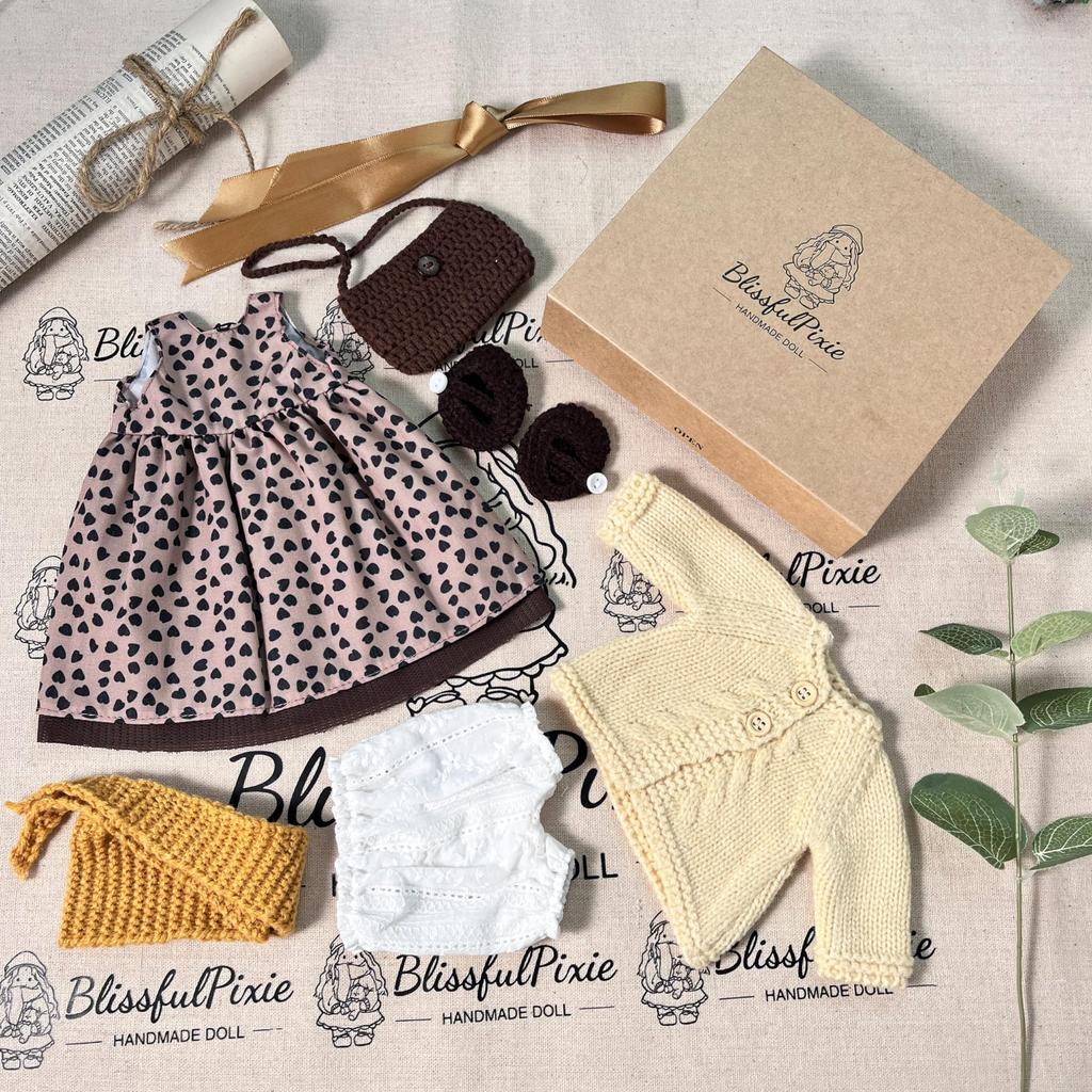 BlissfulPixie Handmade Waldorf Doll Clothes 30cm Clothes Set Lovely Box Girls Christmas Birthday Gift Ballerina Clothes Accessories -