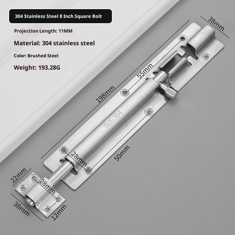 201/304 Edelstahl Tor Sicherheits-Türriegel Riegelverschluss Bolzen 3/4/5/6/8/10/12 Zoll Türriegel Beschläge Für Heimwerker