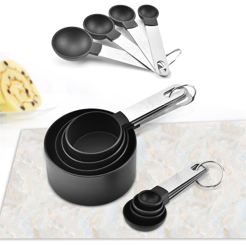 Buy Set of 8 Stainless Steel Measuring Cups and Spoons Kitchen Baking ...