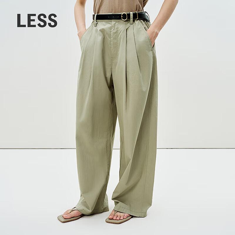 LESS 2025 Summer Cotton Loose Wide-Leg Pants L