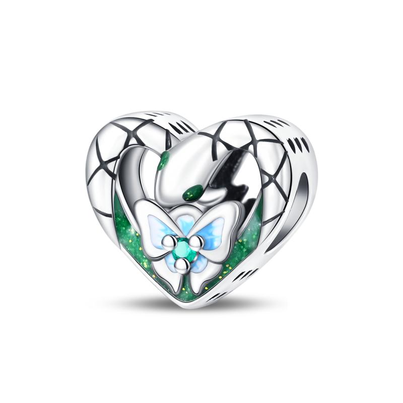 Borboleta de Cobre Galvanizado Brilhante Veado Sika Animal Luminoso Série Pingente Charm Compatível com Pulseira Original Joia Bonita Presente