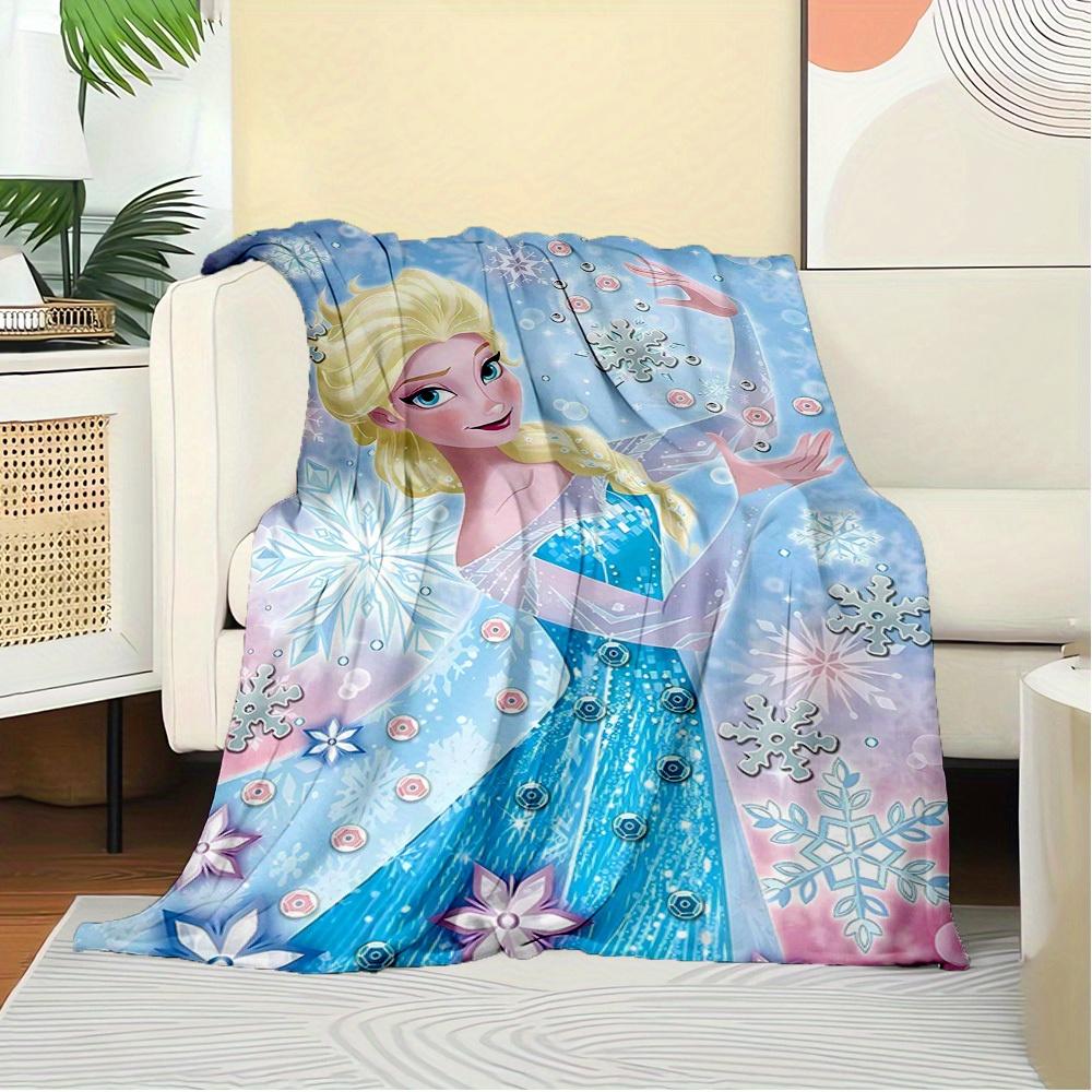 1pc Velvet Elsa Frozen Snowflake Throw Blanket Bedspread Sofa