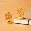 2Pcs Alloy Metal Gold-Plated Fortune Tree Small Ornament Mascot Desktop Decoration Crafts