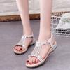 Fairy wind soft-soled sandals female summer flats 2025 new non-slip versatile rhinestone bohemian