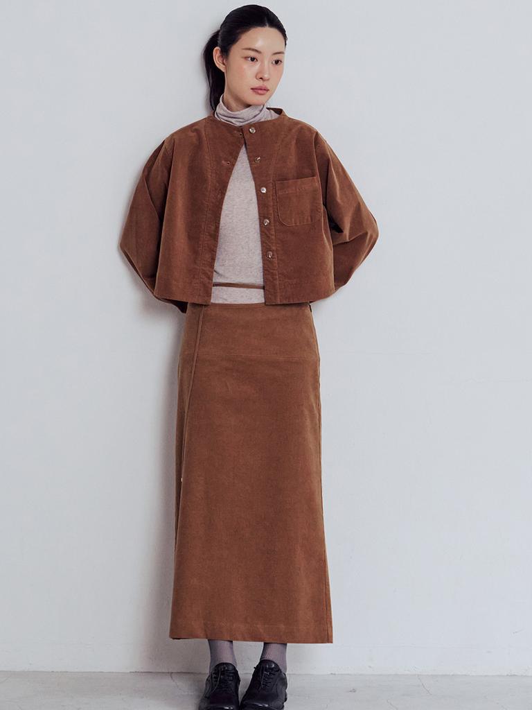 Piiipi Cutout Belted Long A-Line Skirt_Salted Caramel Brown (2 Colors)