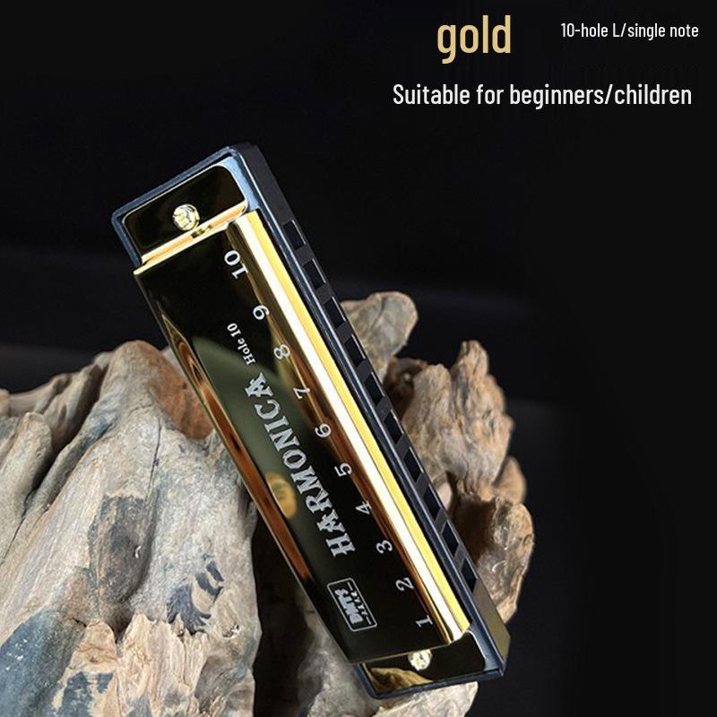 Dětská kreslená harmonika: Kovová zvuková hračka s 10 otvory pro hudební výuku v mateřské a základní škole