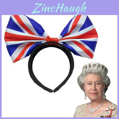 Union Jack Bow Tie Headband Hairband For Patriotic Celebrations And Platinum Jubilee Unisex