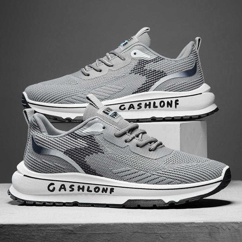 Outdoor fly-woven running shoes, new spring and autumn mesh breathable casual shoes, versatile, lightweight, wear-resistant and non-slip sports shoes
