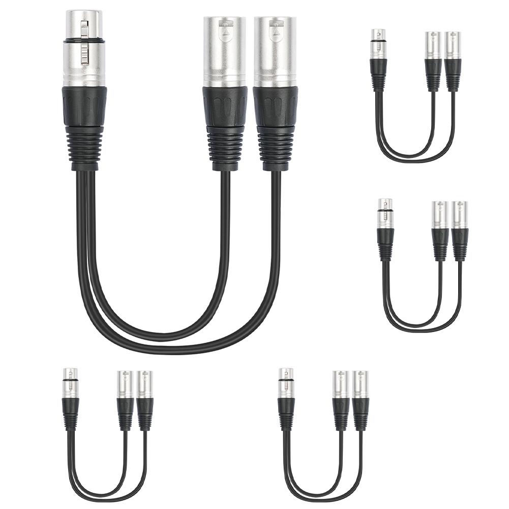 

5/10/15 Pcs 1 XLR Female To 2 XLR Male Patch Y Cable 30CM XLR Y Splitter Microphone Cable for Stereo Mic To L and R Audio Track