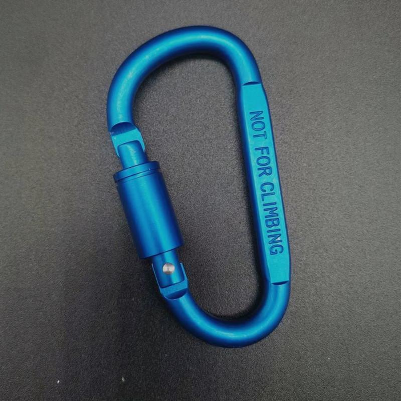 Outdoor Aluminum D Shape Locking Carabiner Keychain Backpack Clip Rope Hook for Camping Hiking Gear Accessories