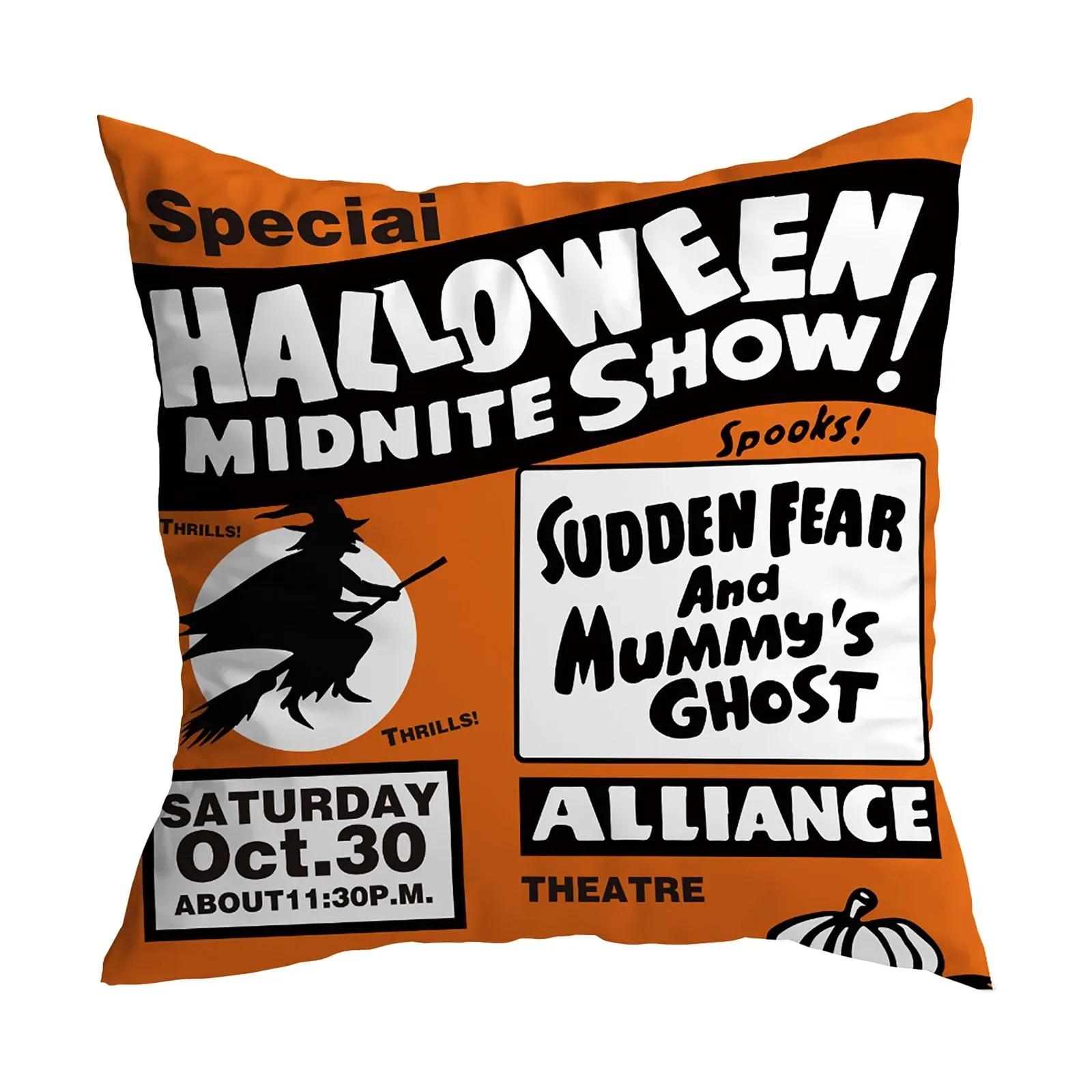 

Хэллоуин Волшебник Летучая мышь Тыква Принт Узор Наволочка Дом Гостиная Диван Декор Подушка 66x66cm