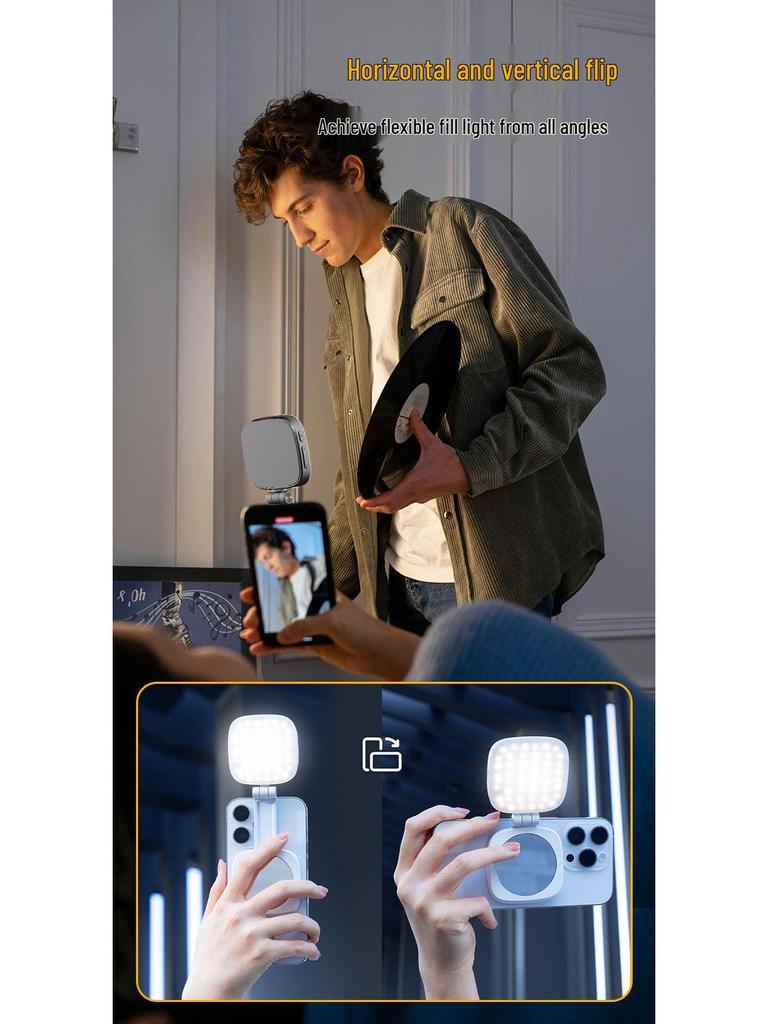 F662 Ultra-Thin Magnetic Selfie Light: Portable Beauty Fill Light for Mobile Phones