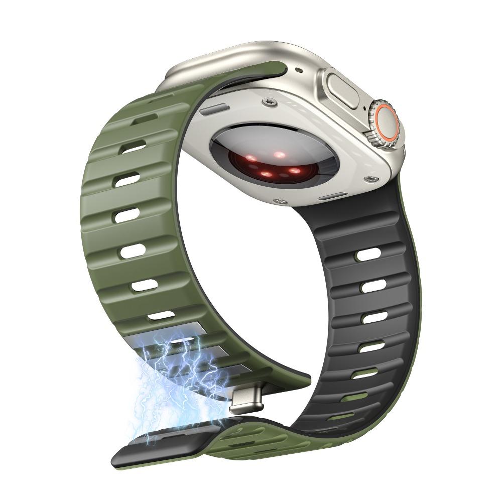 Magnetic Strap For Apple Watch Ultra 1 2 3 49mm 44mm 45mm 46mm 42mm 41 Sport Silicone Bracelet Belt IWatch Series 11 10 8 7 6 Se 3 Band