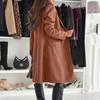 Women's Fashion Casual Woolen Solid Color Long Coat