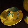 Lemon Shaped Ceramic Plate for Dessert, Fruit Tray, Afternoon Tea Kettle, Milk Mug, European Dinnerware, Colored Underglaze