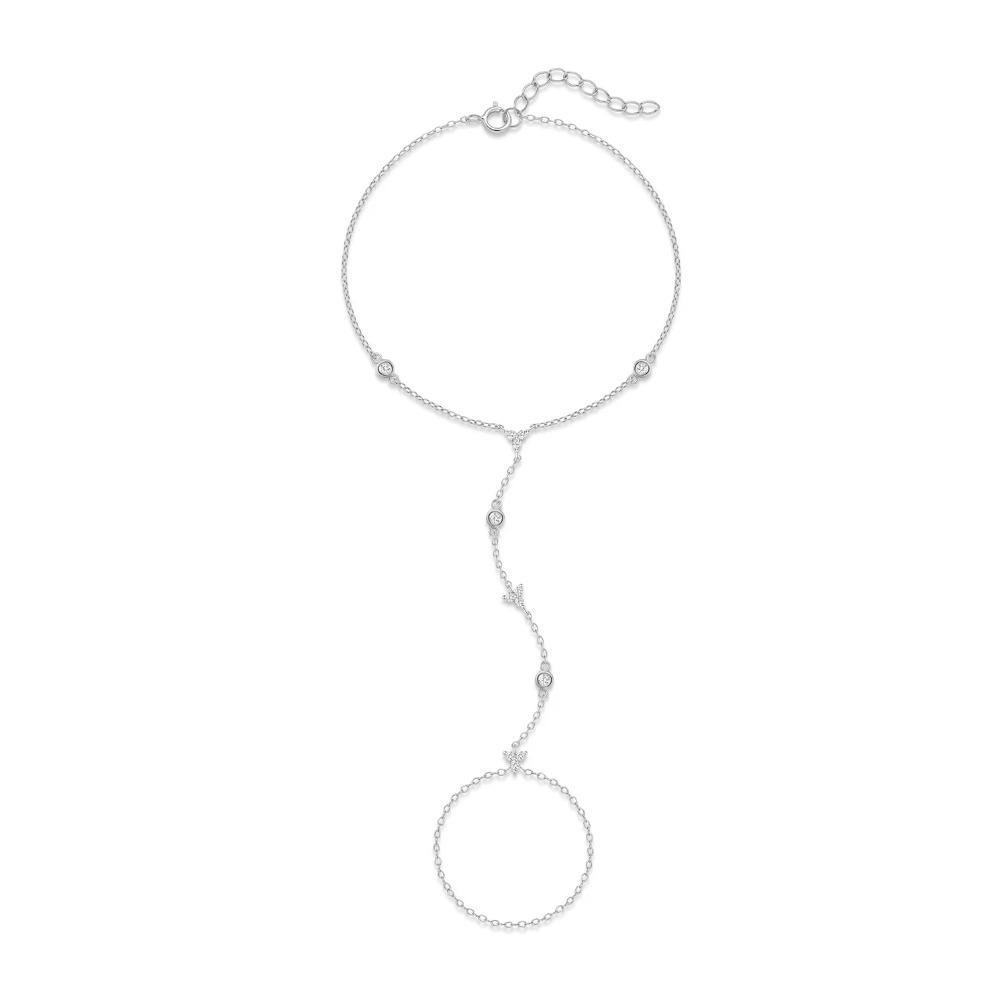 CANNER Bracciale con Charm in Argento 925 Stile INS Occhio di Cavallo Zircone con Catena ad Anello per Donna Uomo Coppia Gioielli da Festa