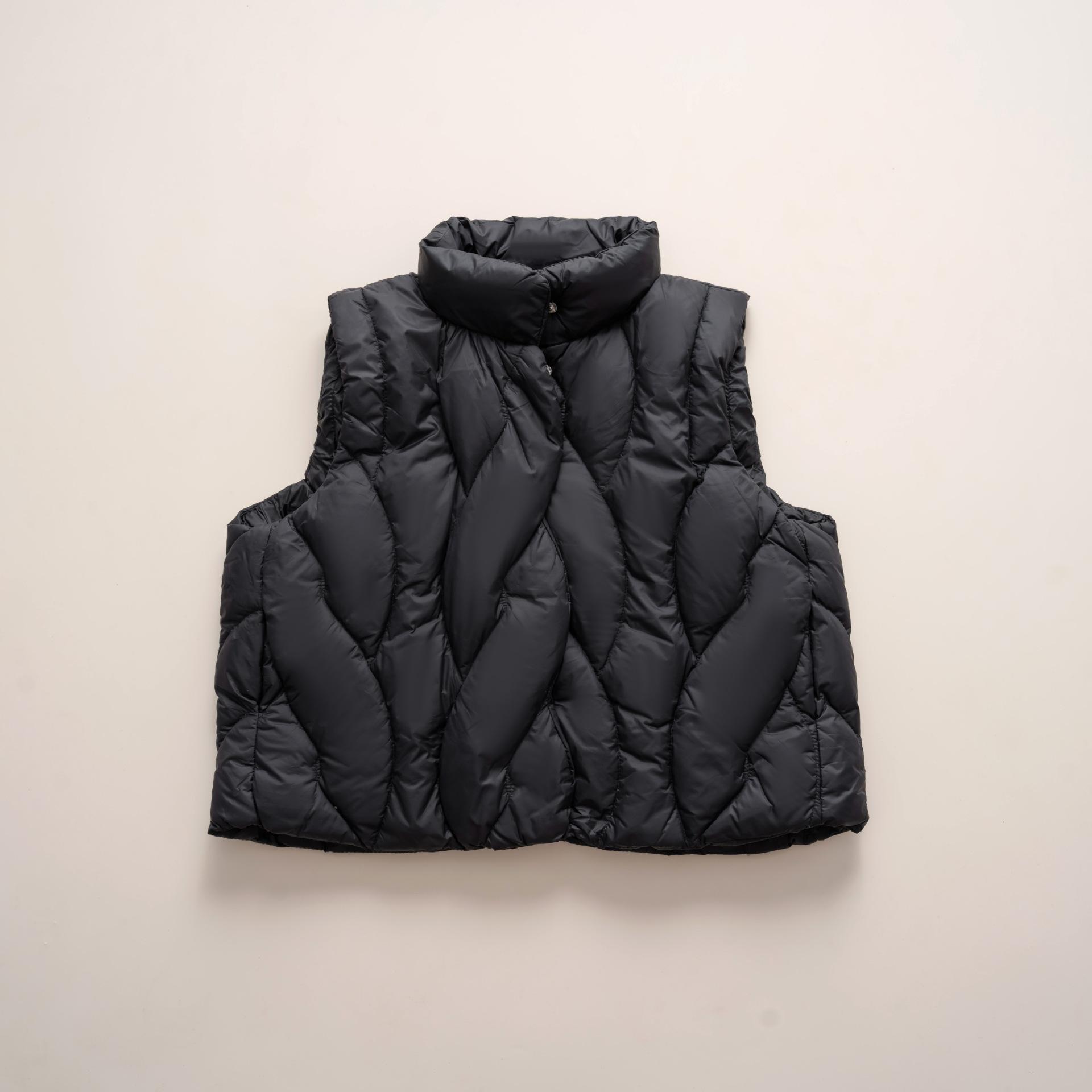 

Down autumn and winter boys and girls stand-up collar down vest medium and older children s tide vest 160cm чорний