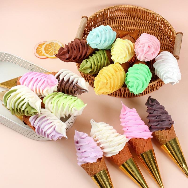 Simulation Torch Ice Cream Cone Model - Fake Dessert Display Prop for Ice Cream Shops