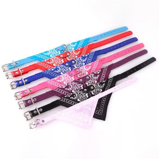 Yousheng Pet Saliva Towel Ethnic Style Print Triangle Neckerchief Bib Fabric Adjustable Bandana Collar for Puppy Dogs Cats Pet Accessories