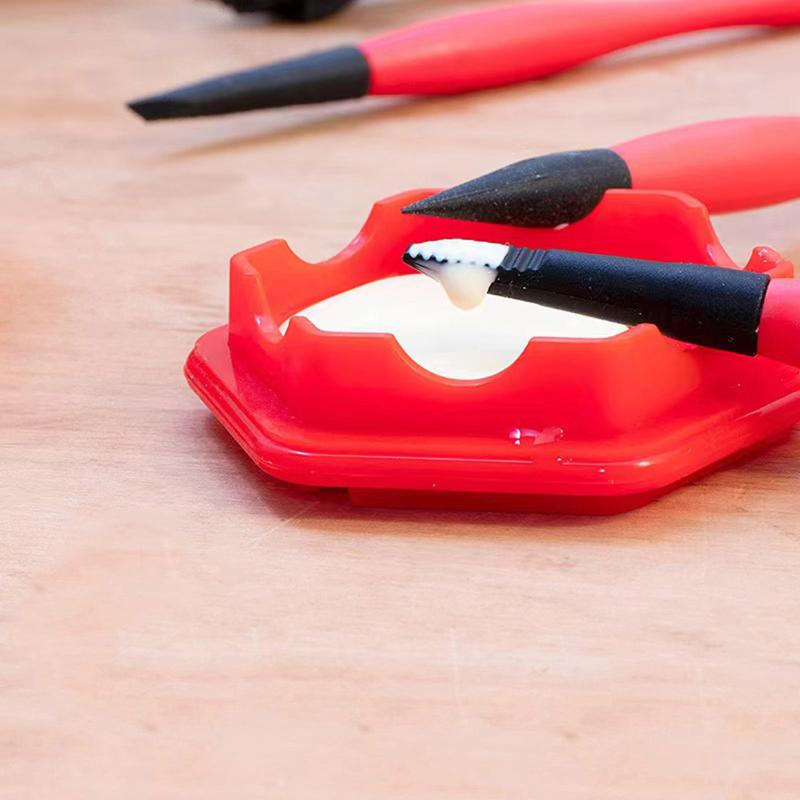 Micro Glue Applicator Brush with Pot - Easy Clean Reusable Silicone Glue Brush Tool for DIY Crafts and Miniature Models