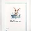 Cartoon Cute Animals Rabbit Wall Stickers For Bathroom Door Decoration Living Room Kids Room Wall Decals