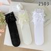 Lace Bow Socks for Women Spring and Summer, Thin Lolita Mid-calf White Ballet-style Mary Jane Pile Socks