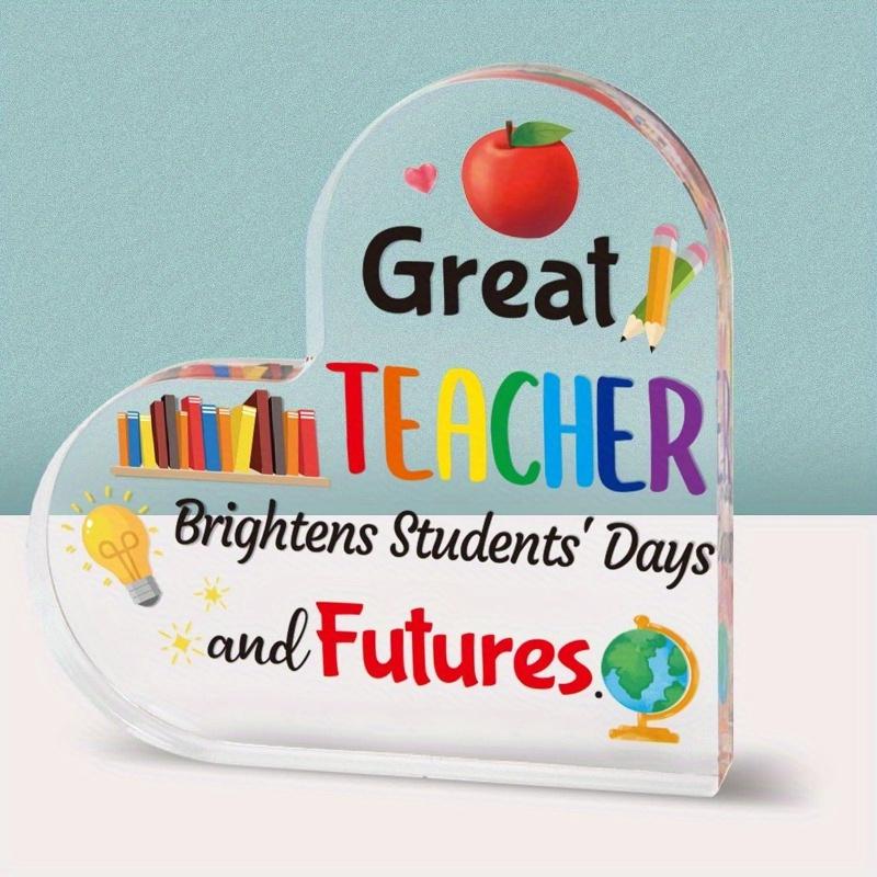 Teacher Appreciation Heart Paperweight - Thank You & Retirement Desk Gift from Students