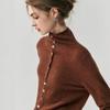 2026 Autumn/Winter Women's Reversible Cashmere High Neck Cardigan - Rolled Edge, Casual, Skin-Friendly Knit Sweater